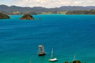 Bay of Islands, New Zealand - View from Cooks lookout, Cook Island